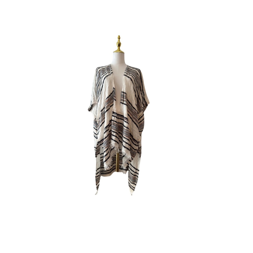 American Eagle Striped Open Front Cardigan/Poncho